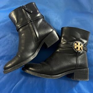 Tory Burch Black Leather Ankle Boots